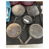 (5) Cast Metal Frying Pans