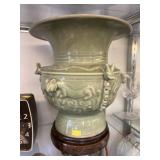 Oriental Porcelain Vase with Stand