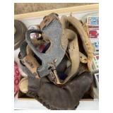 Vintage Baseball Gloves with Balls