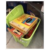 Plastic Tote/Lid, Vintage Board Games
