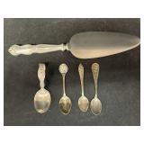 Sterling Silver Spoons with Cake Server