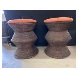 (2) Wicker Stools