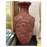 Contemporary Cinnabar Vase