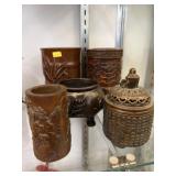 Wood, Metal and Composition Oriental Vases