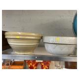 (2) Stoneware Mixing Bowls