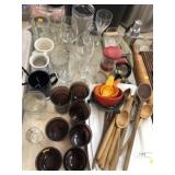 Wood and Glass Kitchen Collectibles