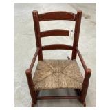 Rush Seat Paint Decorated Child's Rocker