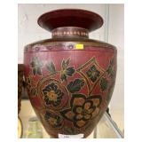Paint Decorated Tin Vase