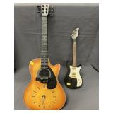 Battery Operated Guitar Form Wall Clock and Toy