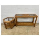 Glass Top Sofa Table w/ End Table