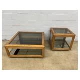 Glass Coffee Table w/ Glass Display End Table