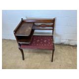 Mahogany Needlepoint Telephone Bench
