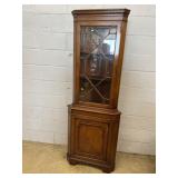 One Piece Small Corner Cupboard w/ Fret wood door