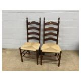 Pair of Rush Seat Modern Chairs
