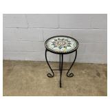 Circular Tile Top Stand w/ Metal Base