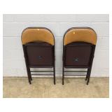 4 Padded Seat Folding Metal Chairs