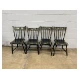 4 Paint Decorated Arrowback Side Chairs