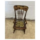Childs vintage Rocking Chair w/ Upholstered Seat.