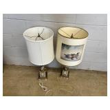 Pair of Tin Painted Table Lamps