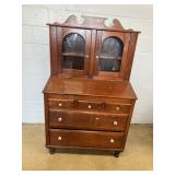 Antique Slant Lid Desk with bookCase Top