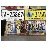 License Plates and Crafted Sign
