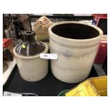 Stoneware Storage Crock with Jug