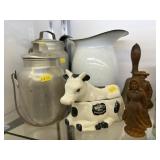Cream Can, Pitcher, Brass Bell