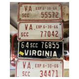 (4) Vintage Virginia Motorcycle Plates