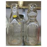 Milk Bottles with Vintage Kitchen Canisters