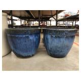 (2) Glazed Pottery Planters