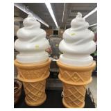 (2) Blow Mold Ice Cream Advertisements