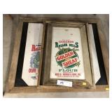 (3) Framed Flour Bags