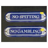 (2) Enameled Porcelain Signs