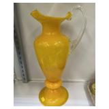 Large Art Glass Pitcher