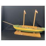 Antique Wood Model Boat