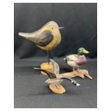 Carved Wood Waterfowl with Shorebird