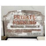 Paint Decorated Wooden Parking Sign