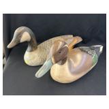 (2) Carved Wood Duck Decoys