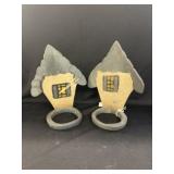 (2) Folk Art Plant Holders