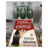 Coca-Cola Bottle Carrier, Cast Metal Sign