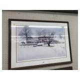 Framed Winter Scene of Farm