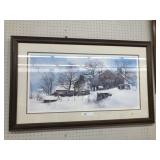 Framed Winter Scene of Farm