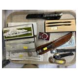 Cross Pens, Wristwatches, Boy Scout Knife
