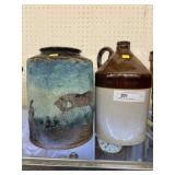 Stoneware Storage Crock with Jug