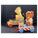 Fisher Price and Vintage Wooden Pull Toys