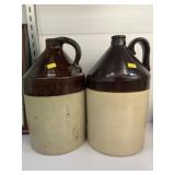 (2) Stoneware Storage Jugs