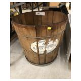 Wood Metal Banded Storage Bucket