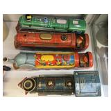 (4) Tin Litho Battery Powered Locomotives
