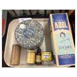 New Old Stock Straws with Advertising Tin
