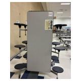 12 Seat Folding Cafeteria Table w/ Blue Seats